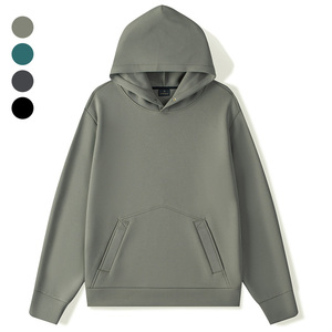 Janya Unisex manica lunga felpa con cappuccio tinta unita taglie forti palestra top da uomo Casual autunno personalizzato abbigliamento Fitness - Product Image 4