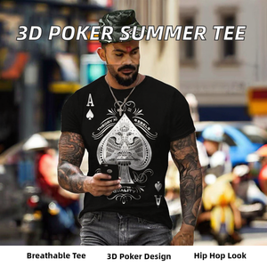 T-shirts pour hommes imprimés en sublimation 3D, style hip-hop décontracté d'été, 200 grammes, respirants, manches courtes, coupe régulière - Product Image 2