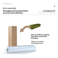 Ensemble de canapés modulaires multifonctionnels au design italien moderne avec revêtement en flanelle, mousse haute densité et emballage sous vide