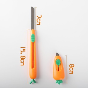 Couteau utilitaire Chen Guang Carrot, mini-lame en acier inoxydable, orange, coupe-papier à pousser et tirer, pour étudiants, outil de journalisation - Product Image 2