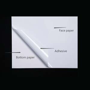 Papier autocollant PVC de haute qualité A4 blanc brillant, colle non séchante, imperméable, silicone personnalisable, autocollants de protection - Product Image 4