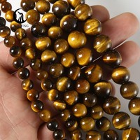 Perles en œil de tigre naturel de qualité 1, 6/8/10 mm, pierres précieuses en vrac pour la création de colliers, cristal de guérison.