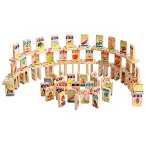 YF-M535 Giá Rẻ giáo dục mới thiết kế 100 cái trái cây và động vật bằng gỗ đồ chơi bằng gỗ Domino - Product Image 1