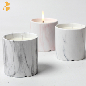 Vase de bougie en ciment de décoration de maison moderne pot en céramique de bougie parfumée avec design en <span class=keywords><strong>marbre</strong></span> - Product Image 6