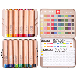 KALOUR Fournitures d'art professionnelles, ensemble <span class=keywords><strong>de</strong></span> 50 <span class=keywords><strong>crayons</strong></span> <span class=keywords><strong>de</strong></span> couleur <span class=keywords><strong>pastel</strong></span> dans une boîte en métal, <span class=keywords><strong>crayons</strong></span> <span class=keywords><strong>de</strong></span> couleur vibrants pour le dessin et le croquis - Product Image 5