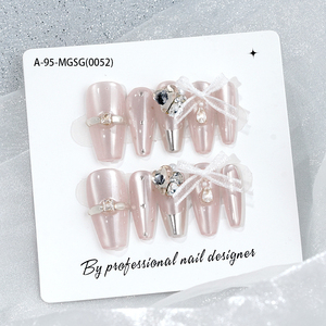 2025 Chất Lượng Cao Móng Tay Giá Bán Buôn <span class=keywords><strong>Handmade</strong></span> Móng Tay Báo Chí Trên Với Keo Nhãn Hiệu Riêng Móng Tay Giả Với Phong Cách Khác Nhau - Product Image 2