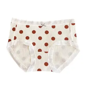 and lovely girl polka dot underwear skin-friendly breathable pure cotton comfortable package hip mid-rise girl panties
