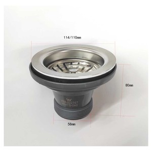 Kit de residuos de fregadero de acero inoxidable de buena calidad, colador de fregadero de cerámica, drenaje de color <span class=keywords><strong>cromado</strong></span> para fregadero de cocina - Product Image 2