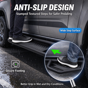 Estribos Laterales AUTOSIX para Tacoma, Land Cruiser, 4Runner, <span class=keywords><strong>RAM</strong></span> 1500 (4 Puertas) 2015-2026, Diseño de Doble Nivel, Juego Completo Deportivo de Acero - Product Image 3