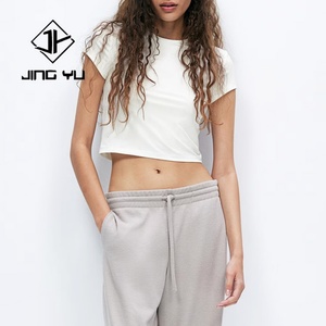 T-shirt ajusté pour femme, décontracté au quotidien, 220 grammes, 91,5 % coton, 8,5 % élasthanne, hauts basiques pour femme, t-shirts extensibles pour femme - Product Image 4