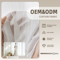 Tissu de rideau en mousseline de soie transparente brodée jacquard ColorsTex OEM/ODM, luxe léger, doré rêveur, en rouleau