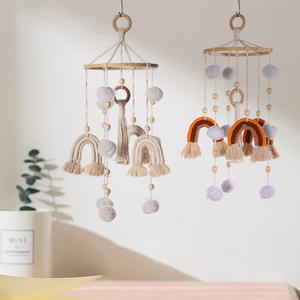 Glands muraux arc-en-ciel en macramé, tissé à la main, suspension, neutre, décoration Boho, pour bébés filles, chambres pour pépinières - Product Image 4