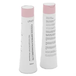 Gel de ducha blanco suave, loción de champú de 500ml, Hdpe, botellas de plástico para cintura con tapa de disco rosa a prueba de manipulaciones