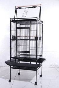 Vente chaude De Luxe Grand Fil Perroquet Villa Cage À Oiseaux Moderne Vintage Interactive Fer En Plastique Maison Pour Animaux Solide Motif Boîte Emballé - Product Image 2