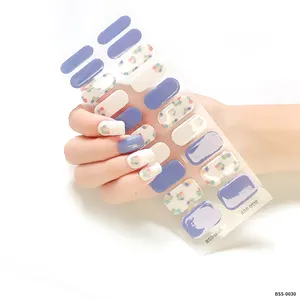 Wholesale Non-toxic Nail Art Wraps Stickers Decals Strips Custom Gel Polish Nail Stickers For Girls