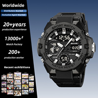 SKMEI 2383 Herren Analog-Digital Sportuhr 50M Wasserdicht Chrono Alarm LED-Licht TPU-Armband Outdoor Dual-Display 2 Farben