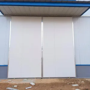 Pintu geser manufaktur pintu industri pintu geser transfungsional baja Sandwich Rock Wool isolasi pintu geser poliuretan