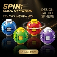 Jouet anti-stress 2 en 1 Spin Ball Fidget Toy, boule lumineuse musicale, jouet de puzzle pour enfants
