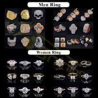 Bague Moissanite Fantaisie VVS Meilleures Ventes en Argent Sterling 925, Bague Moissanite Personnalisée Glacée pour Hommes, Bijoux Hip Hop