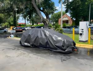 Portátil reutilizable 3M * 3m 10 pies * 10 pies Tamaño pequeño Tela de fibra de vidrio recubierta de silicona Aislamiento térmico Manta de fuego de coche eléctrico - Product Image 3