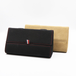 Car Sun Visor Glasses Storage Bag Genuine Leather Rectangle Beige Black Gray Car <b>Interior</b> <b>Accessory</b> - Product Image 5