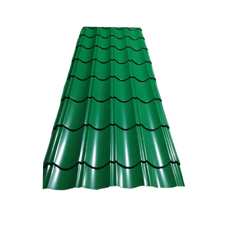 Lembar ubin atap dilapisi baja seng warna dingin digulung lembar bergelombang galvanis celup panas dengan pola untuk rumah