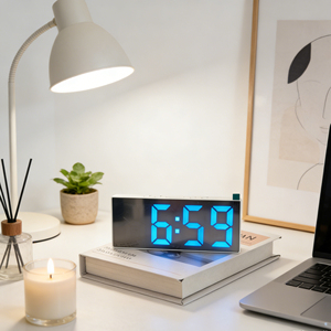 Reloj <span class=keywords><strong>Despertador</strong></span> Inteligente Electrónico con Espejo Colorido, Material ABS, Pantalla LED Grande, Función de Repetición, Luz Nocturna para Niños, Oficina, Dormitorio - Product Image 1