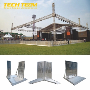 Barrière d'événement en alliage d'aluminium TECHTEAM A-BAR03 <span class=keywords><strong>de</strong></span> 3 mm d'épaisseur avec verrouillage pour concerts et sécurité scénique - Product Image 2
