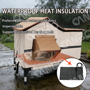CanboPet Wasserdichtes Beheiztes Katzennest Outdoor Faltbares Geschütztes Haustier-Katzenbett Erhöht - Product Image 3