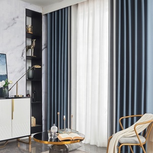 ZSTARR cortinas de empalme de alta calidad 100% Blackout sedoso brillante doble <span class=keywords><strong>colores</strong></span> tela sólida cortinas de lujo para sala de estar - Product Image 6