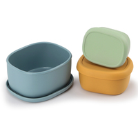 Boîte à lunch scolaire pour enfants, résistante et étanche, en silicone, compatible micro-ondes et lave-vaisselle