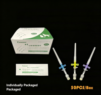 Cannule IV vétérinaire jetable 22G-26G anti-fuite stérile certifiée CE pour la transfusion de liquides en chirurgie d'urgence chez le chien/le chat