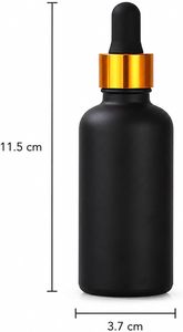 Luxury Cosmetic Skincare Packaging Matte Black <b>Glass</b> Dropper Bottle Hair Serum Body Oil Bottle With Electroplate Gold Dropper - Product Image 5