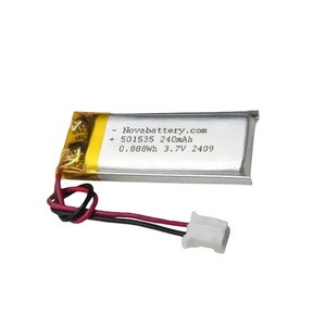 노바 하이 퀄리티 커스터마이징 <span class=keywords><strong>801525</strong></span> 701546 601525 501335 3.7v 240mAh <span class=keywords><strong>lipo</strong></span> 충전식 배터리 IEC62133 BIS CB - Product Image 1
