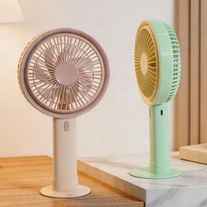 Portable Handheld <b>Fan</b> with <b>Stand</b> Rechargeable Battery 5W DC Motor Button Control Hands-Free 6-8 Hours for Outdoor Use - Product Image 2