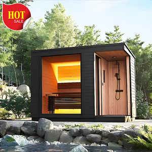 Salle de sauna à vapeur en <span class=keywords><strong>pierre</strong></span> de luxe avec poêle à bois électrique au design moderne pour application de villa Matériau en bois massif - Product Image 5