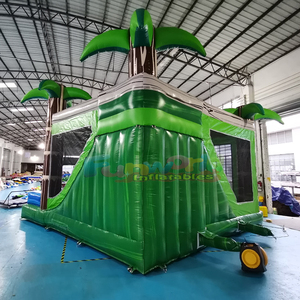 Castillo Inflable Temático Tropical 5 en 1, Tobogán Inflable para Niños, Casa de Brinco Combinada para Exteriores, Capacidad de 500 kg, 3 Años - Product Image 3