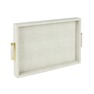 Duy Nhất Màu Be Hoặc Màu <span class=keywords><strong>Grey</strong></span> Shagreen Da Lưu Trữ Khay Trang Trí Giả Da Lưu Trữ Khay Với Kim Loại Xử Lý - Product Image 4