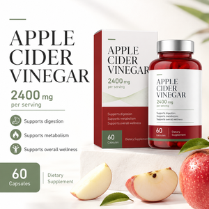 น้ำส้มสายชูหมักแอปเปิ้ล 2400 มก. เทียบเท่าสารสกัด ACV อัตราส่วน 10:1 แบบแคปซูล เพื่อสุขภาพทางเดินอาหารและเสริมพลังงาน สำหรับแบรนด์ส่วนตัว - Product Image 4