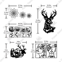 Putuo décor métal fleur mur Art intérieur suspendu cerf islamique fleur accessoires pour la maison salon décor