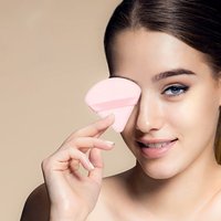 Vente en gros, marque privée, coton pur, visage, doux, épais, luxe, poudre, Triangle, maquillage, avec ruban