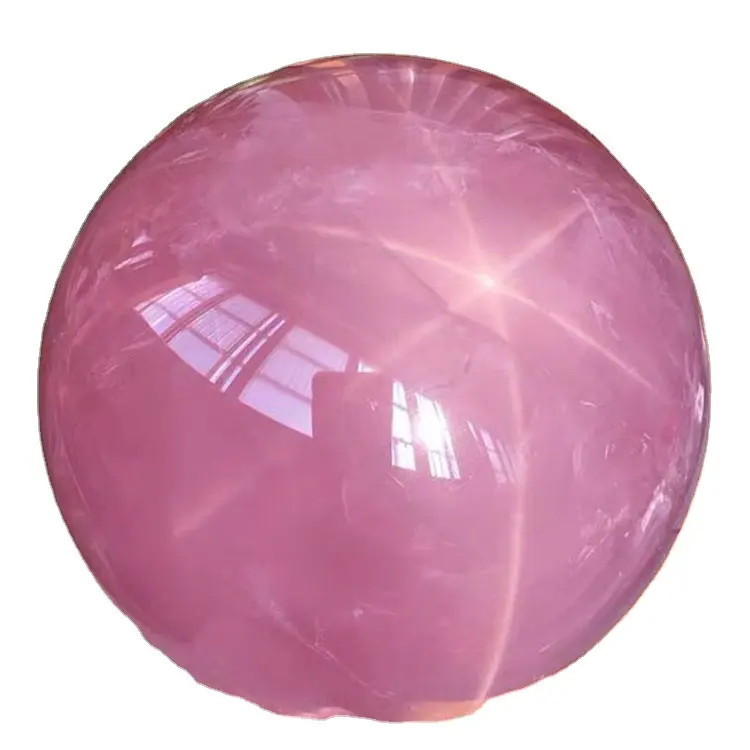 Großhandel Star Light Rosenquarz Ball Gute rosa natürliche Stern Rosenquarz Steinkugel