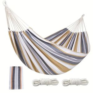 <span class=keywords><strong>Hamac</strong></span> balançoire d'extérieur en toile épaisse anti-retournement à rayures rouges, simple/double, pour dortoir étudiant, intérieur, pour adultes - Product Image 5