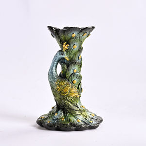 Support de paon en résine pour boule de cristal, queue éventailée, Feng Shui porte-bonheur, décoration d'intérieur pour salon, bureau, ornement de table - Product Image 5