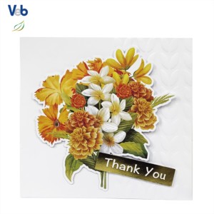 Colección Mensual de Aromas de Estaciones, Tarjeta de Ramo Pequeño Personalizada, Texto Hecho a Mano, Papel Dorado en Relieve, Cartulina Ecológica Sin Recubrimiento - Product Image 1