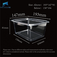 Récipients alimentaires rectangulaires transparents recyclables personnalisés en plastique PET pour gâteau sandwich pain séché et gaufres aux fruits secs