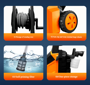 Idropulitrice ad Alta Pressione 220V, Pompa Regolabile ad Alta Potenza per Lavaggio Auto, Pulitore a Getto Forte Portatile per Auto, Casa e Giardino - Product Image 6