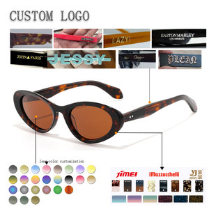 Cat Eye <b>Sunglasses</b> Red <b>Frame</b> Green Lens Full Rim Anti-Uv Unisex Adult Oval Face Match - Product Image 2