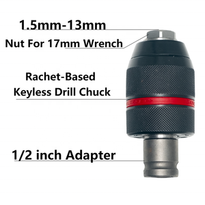 Mandrin sans clé 13mm pour clé à chocs Li-on pièces d'outils électriques mandrin avec système de verrouillage adaptateur 1/2 '-20 UNF convertisseur de clé - Product Image 3