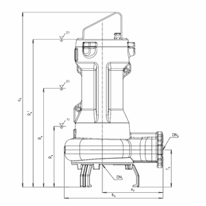 Bomba sumergible de hierro fundido de una etapa de baja presión OEM Amarex CN, con conexión directa, para instalación fija o móvil - Product Image 2